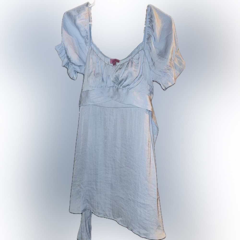 Francesca's‎ Miami Collections Sky Blue Puff Sleeve Mini Dress/Top